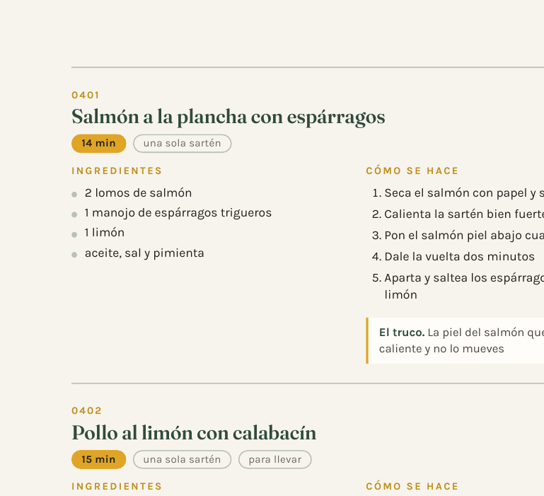 Una receta